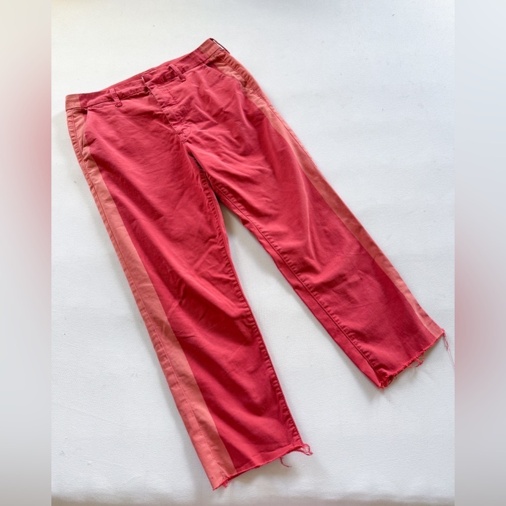 MOTHER Striped Red Cropped Pants Sz 29 - Picture 2 of 7